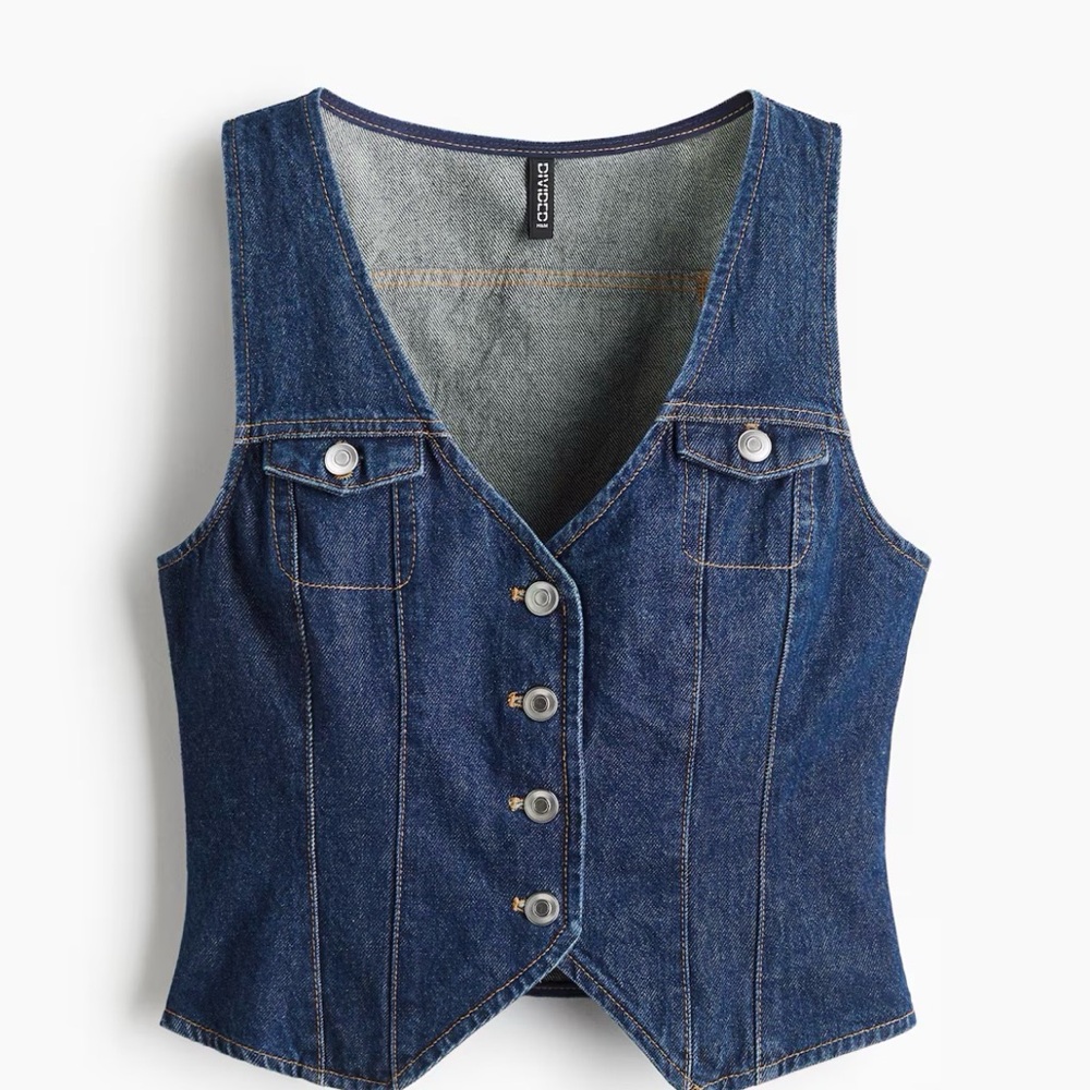 H&M Dark Blue Women's Denim Vest